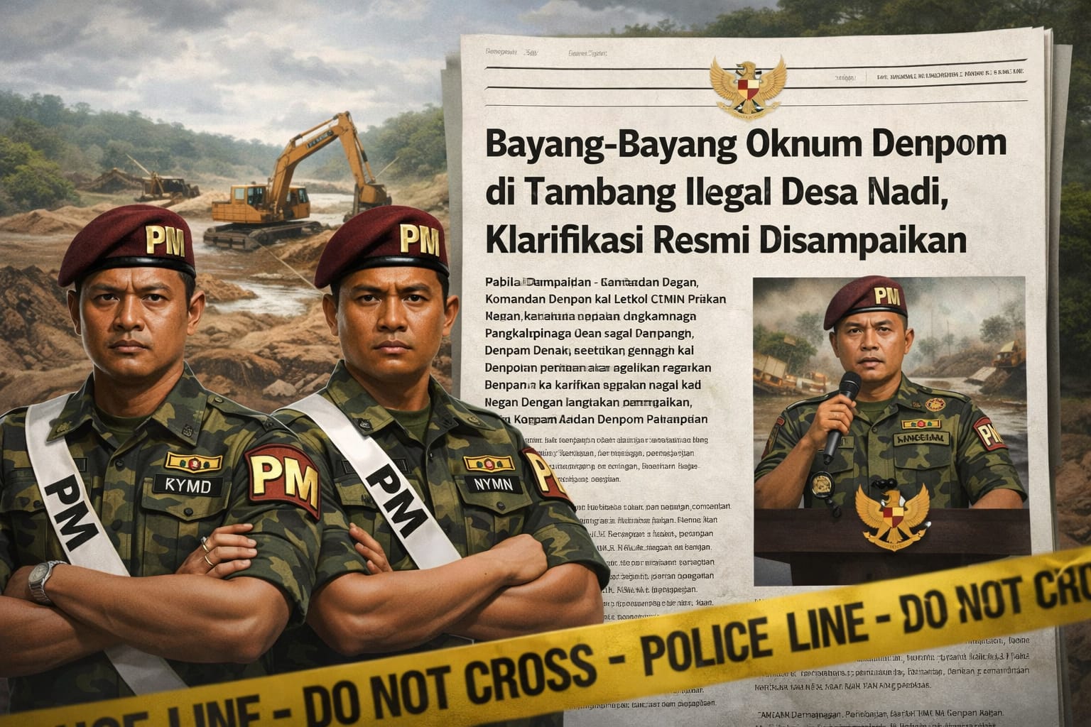Bayang-Bayang Oknum Denpom di Tambang Ilegal Desa Nadi, Klarifikasi Resmi Disampaikan