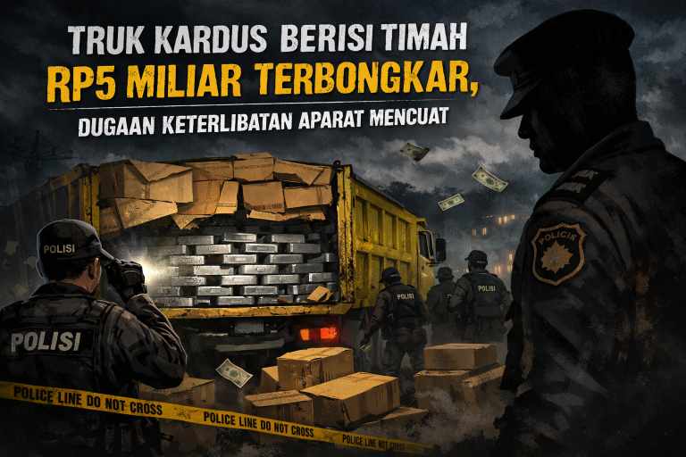 Truk Kardus Berisi Timah Rp5 Miliar Terbongkar, Dugaan Keterlibatan Aparat Mencuat