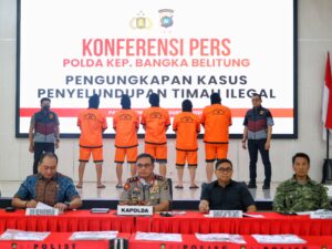 Polda Babel Ungkap Keberhasilan Gagalkan Penyelundupan 90,151 Ton Pasir Timah Ilegal