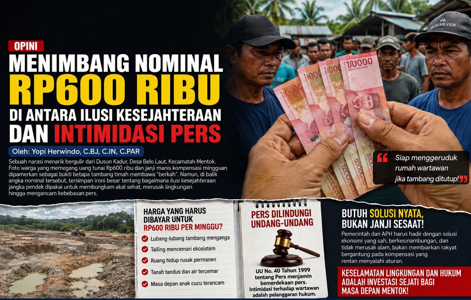 OPINI: Menimbang Nominal Rp600 Ribu di Antara Ilusi Kesejahteraan dan Intimidasi Pers