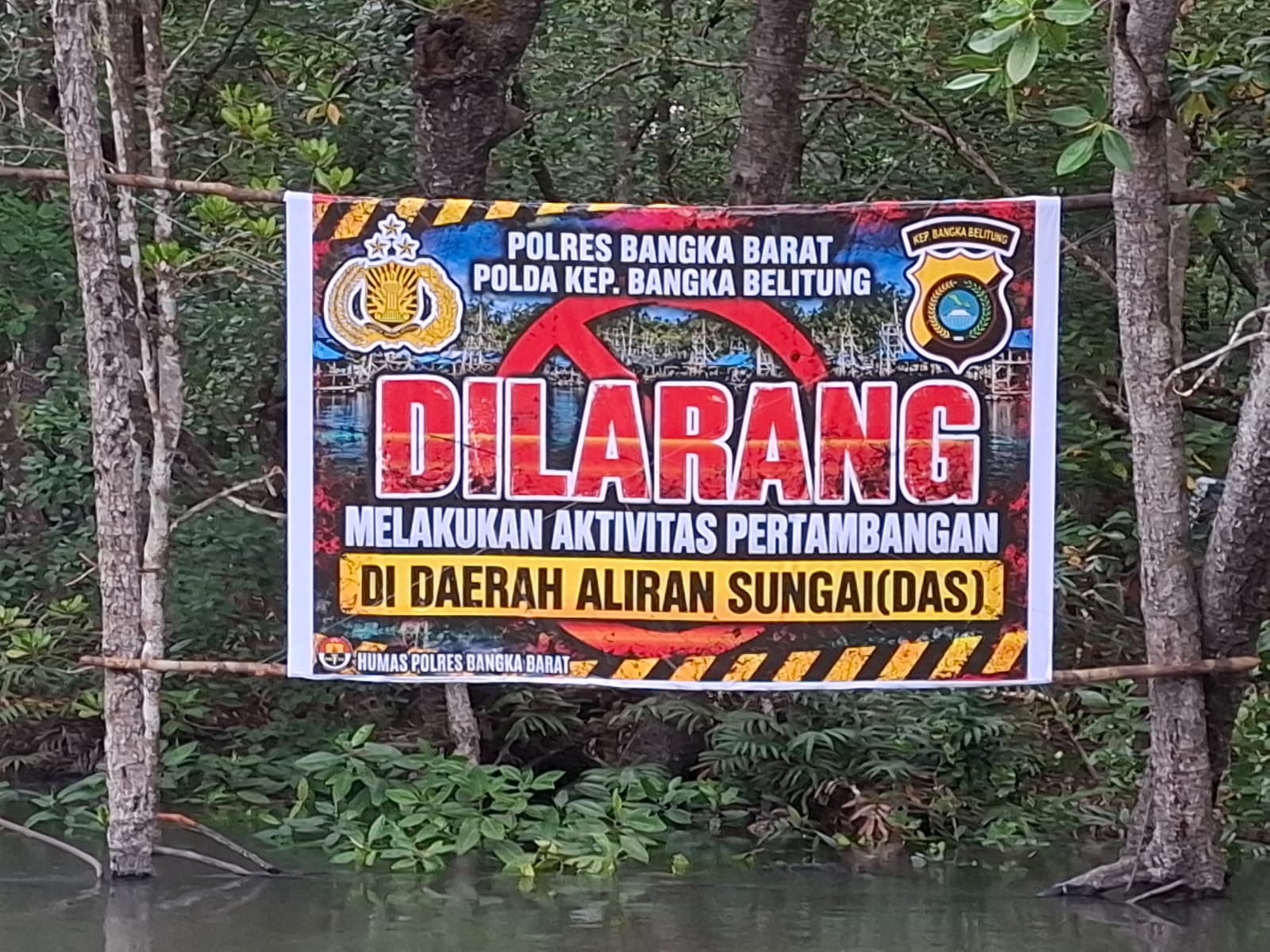 Polres Bangka Barat Imbau Penambang Rajuk Tower Hentikan Aktivitas di DAS Kampak