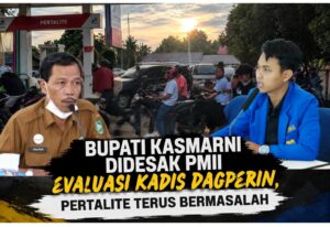 Bupati Kasmarni Didesak PMII Evaluasi Kadis Dagperin, Pertalite Terus Bermasalah