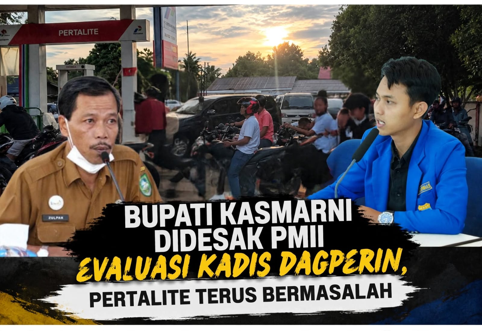 Bupati Kasmarni Didesak PMII Evaluasi Kadis Dagperin, Pertalite Terus Bermasalah